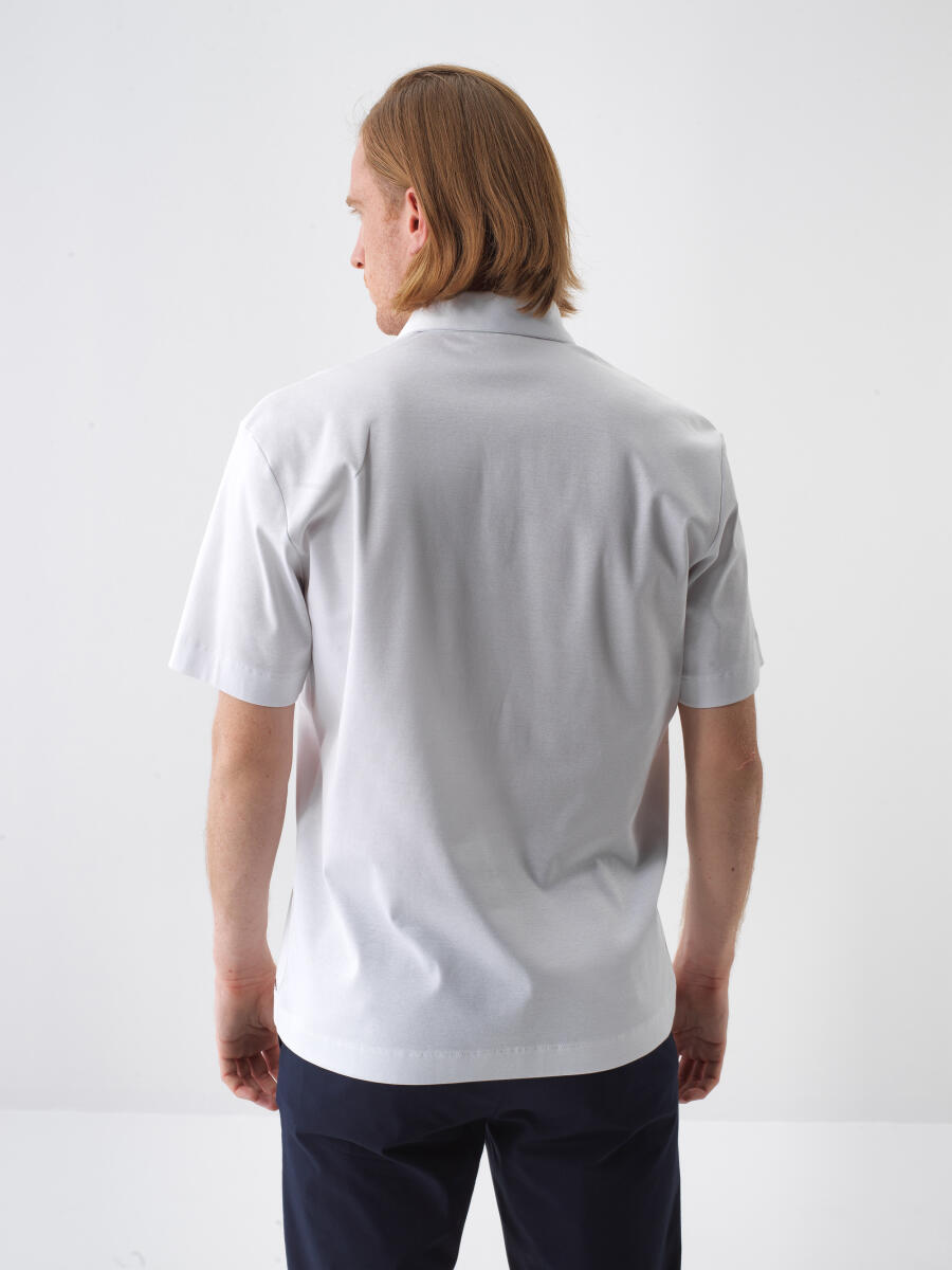 White Regular Fit Cotton T-Shirt - 4