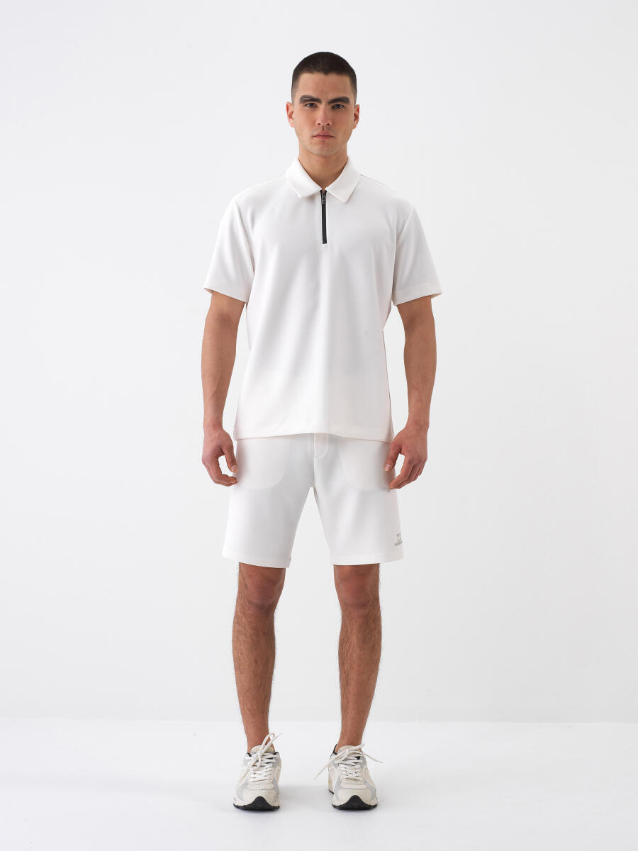 White Regular Fit Modal T-Shirt - 2