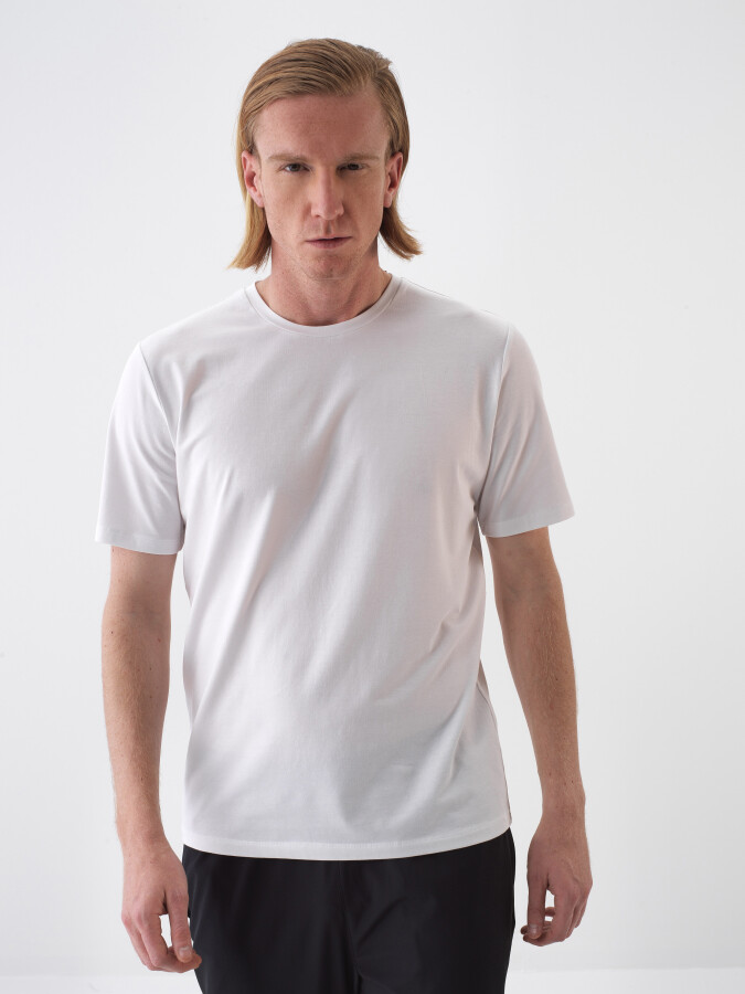 White Slim Fit Cotton T-Shirt