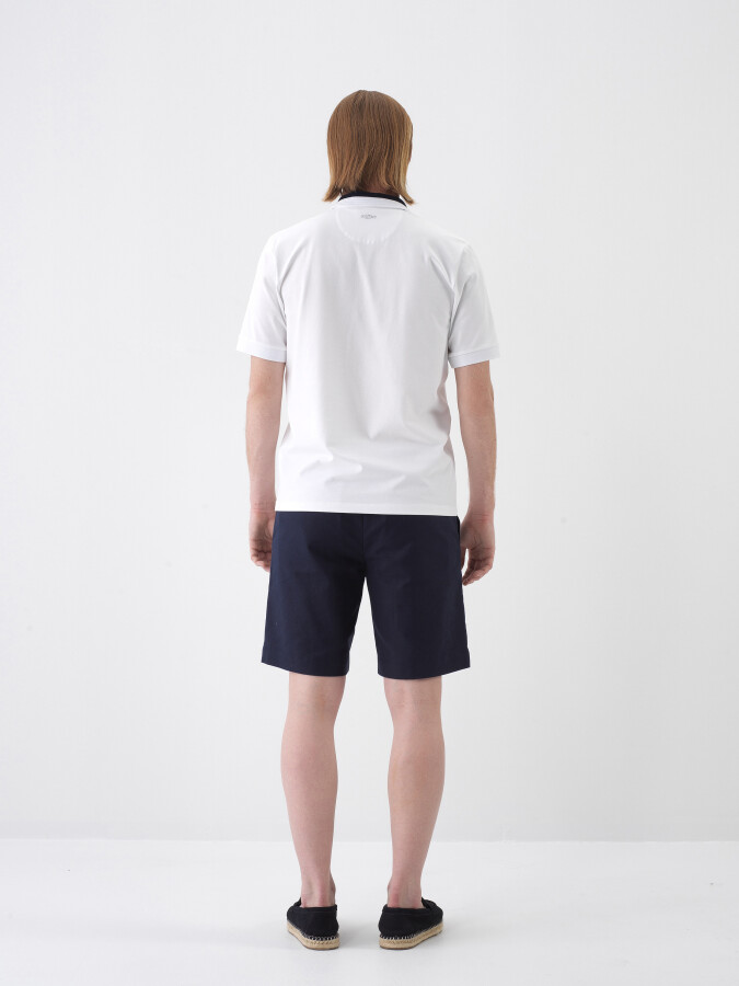 White Slim Fit Cotton T-Shirt - 5