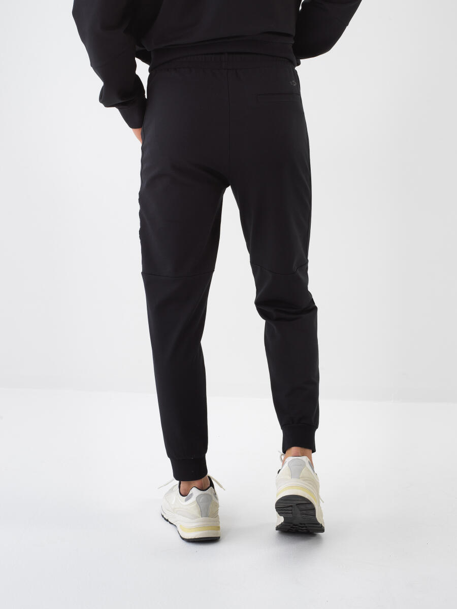 Black Regular Fit Cotton Sweat Trousers - 4