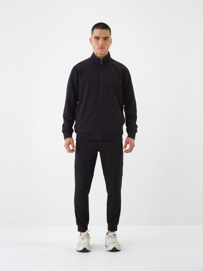 Black Regular Fit Cotton Sweat Trousers (1)