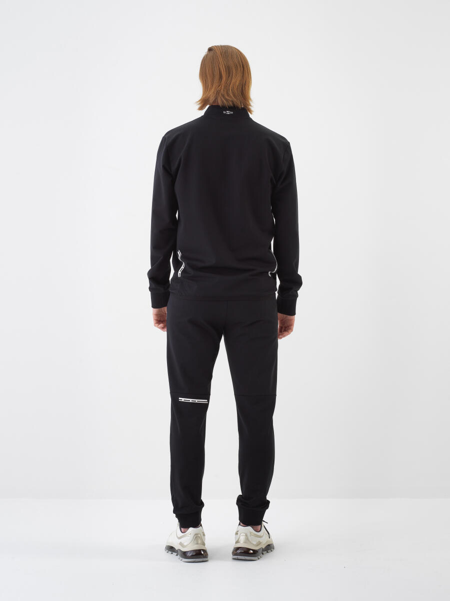 Black Slim Fit Cotton Sweat Trousers - 5