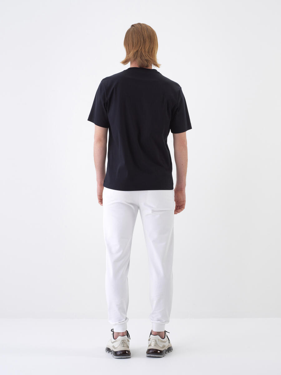White Regular Fit Cotton Sweat Trousers - 5