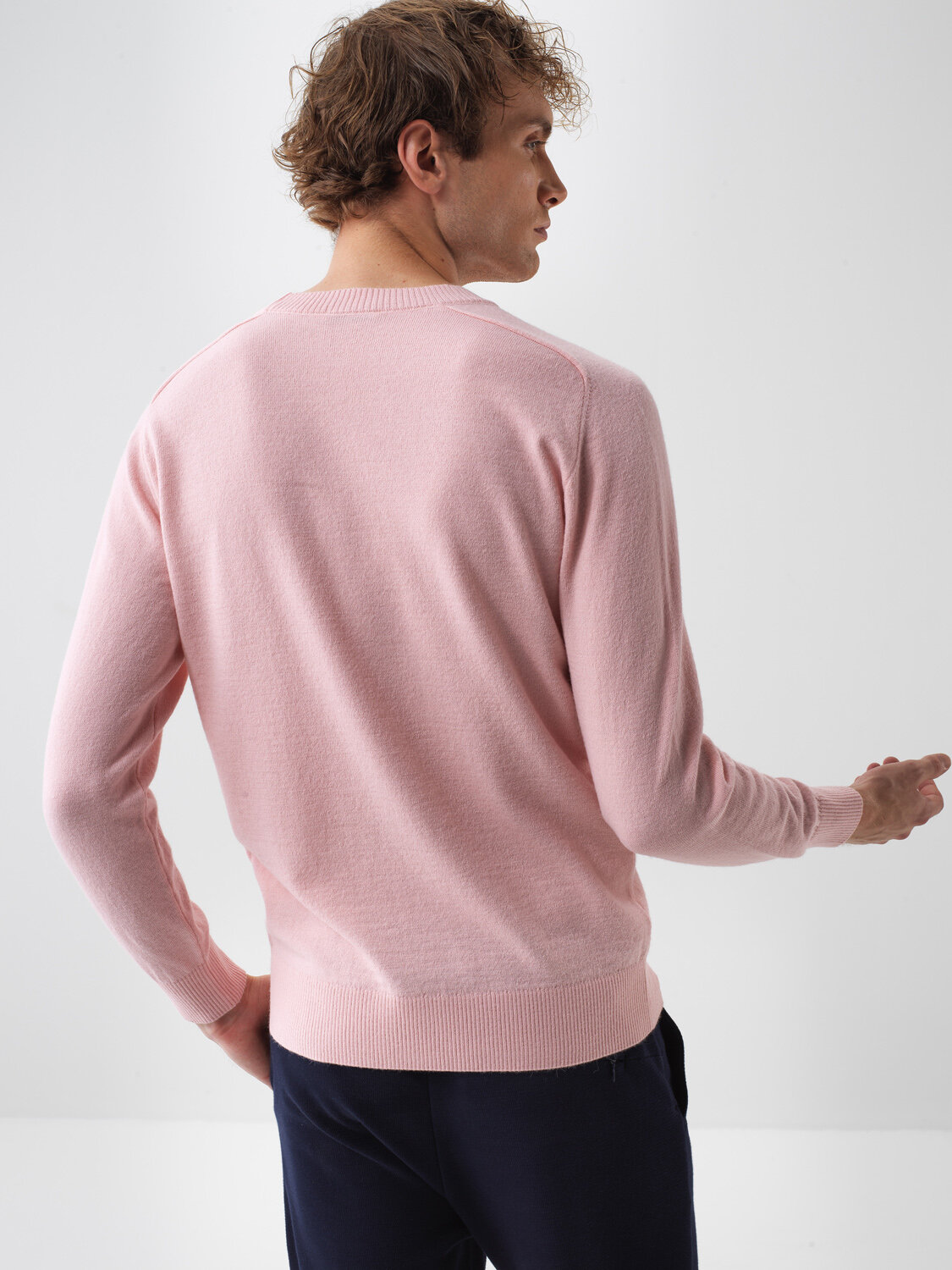 Wool Crew Neck Basic Sweater - 3
