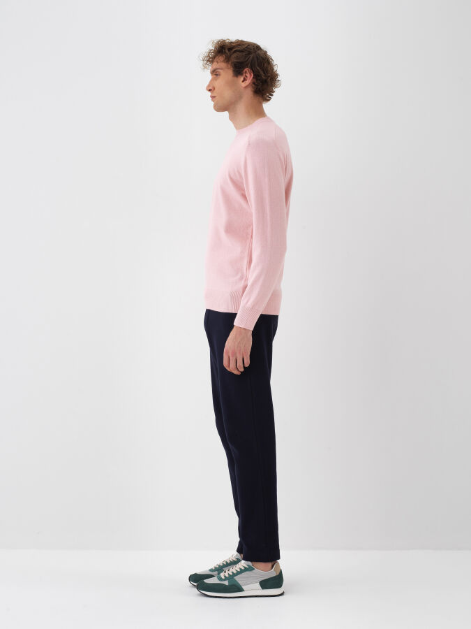 Wool Crew Neck Basic Sweater - 4