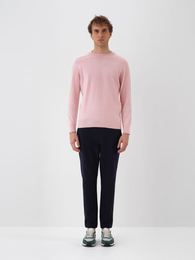 Wool Crew Neck Basic Sweater - 3