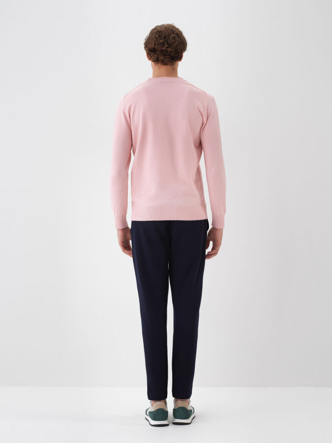 Wool Crew Neck Basic Sweater - 6