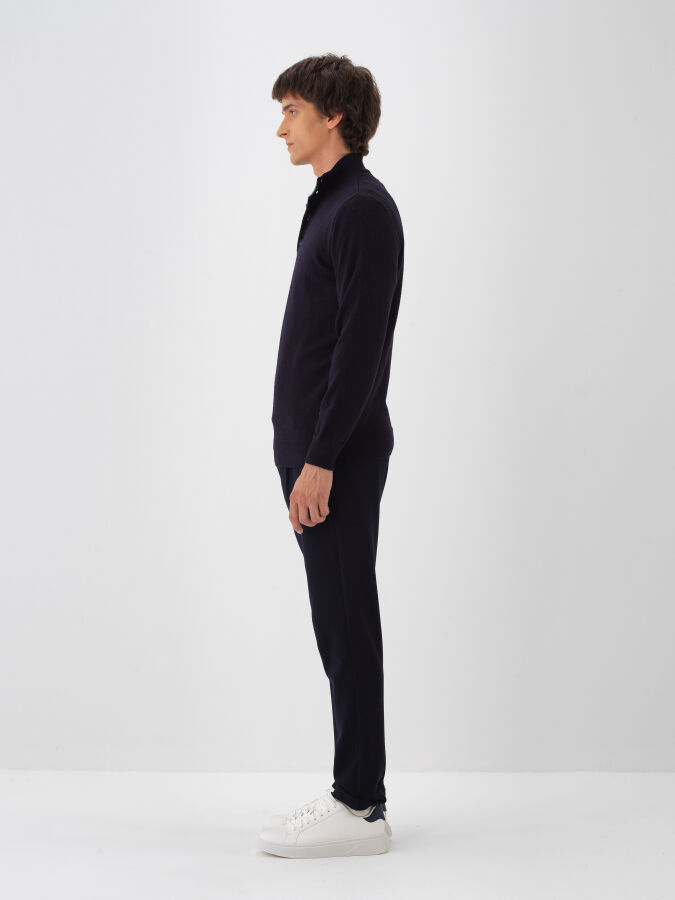 Wool Stand Collar Basic Sweater - 4