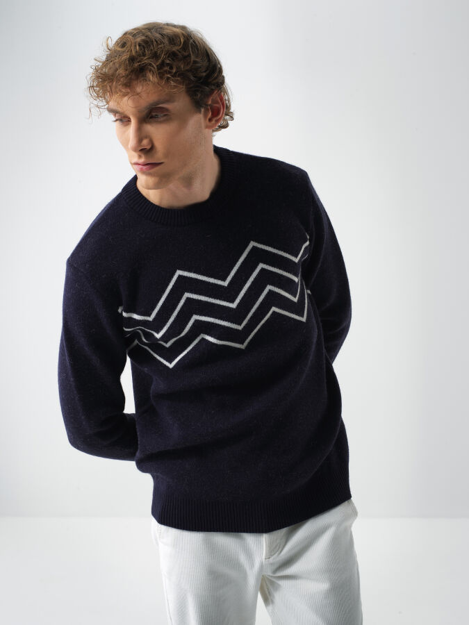 Wool Patterned Sweater - Xint