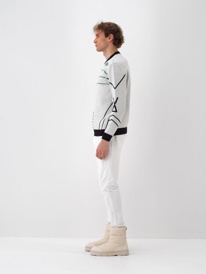 Wool Patterned Sweater - Xint