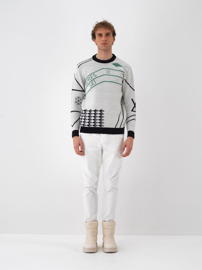 Wool Patterned Sweater - Xint