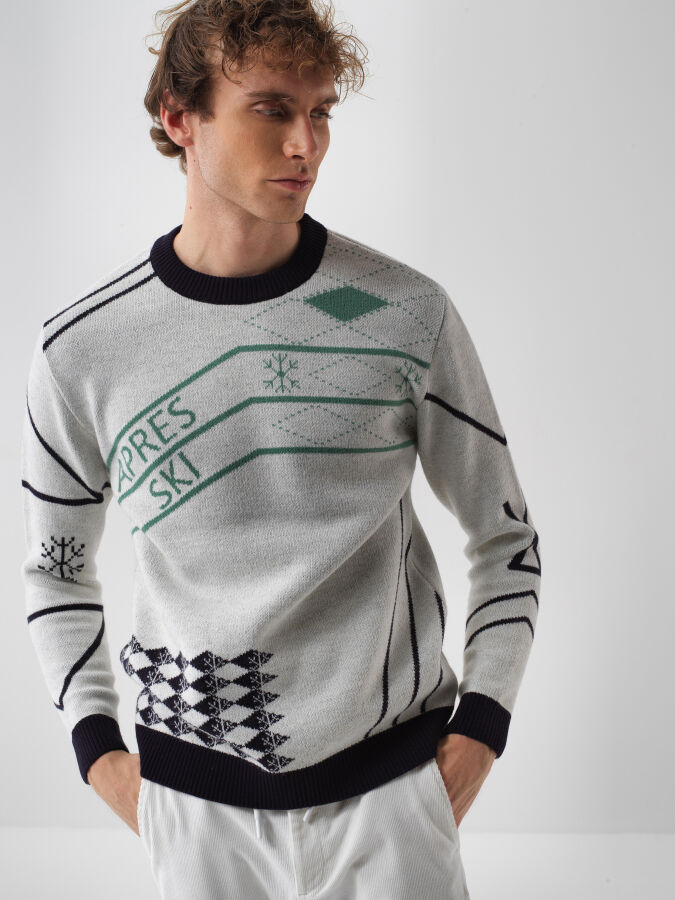 Wool Patterned Sweater - Xint