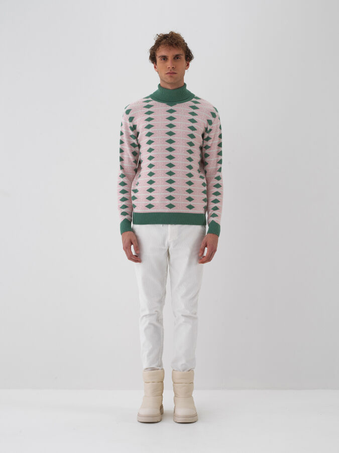 Wool Patterned Sweater - Xint