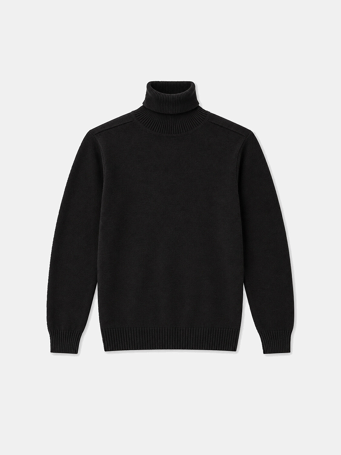 Wool Turtleneck Basic Sweater - 1