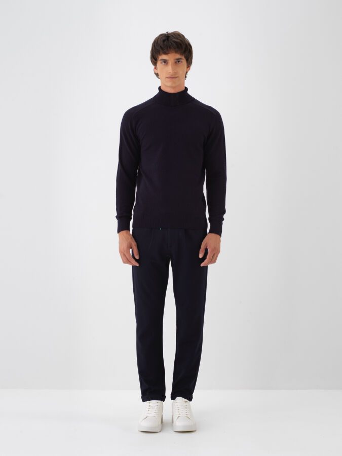 Wool Turtleneck Basic Sweater