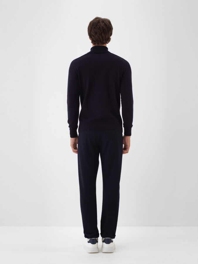 Wool Turtleneck Basic Sweater - 5