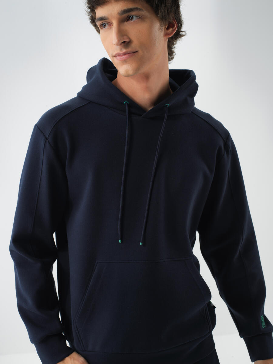 Cotton Hooded Sweatshirt - 1