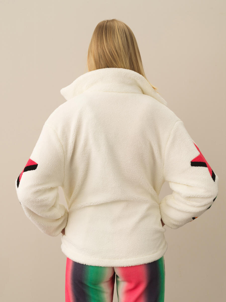 Oversized Fleece Sweat Jacket - 4