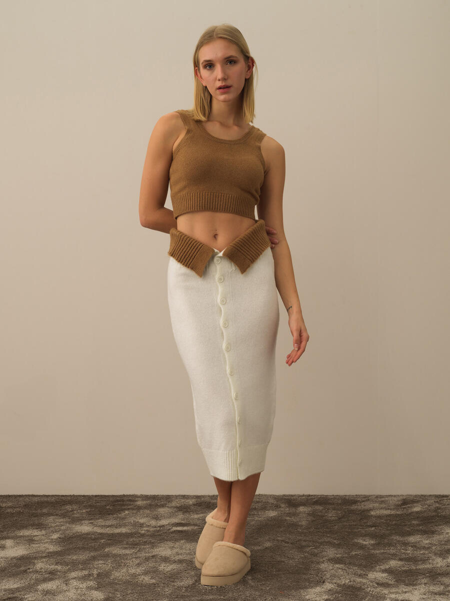 Oversized Knit Skirt - 2