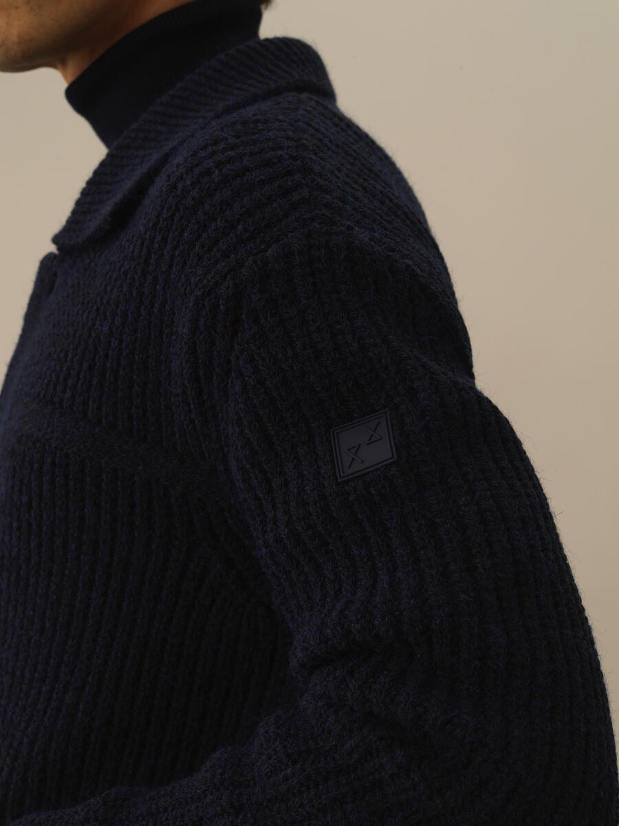 Oversized Knit Wool Jacket - 4