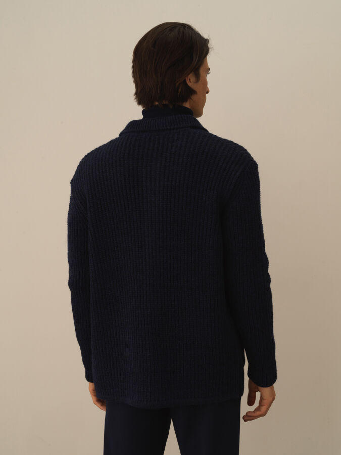 Oversized Knit Wool Jacket - Xint