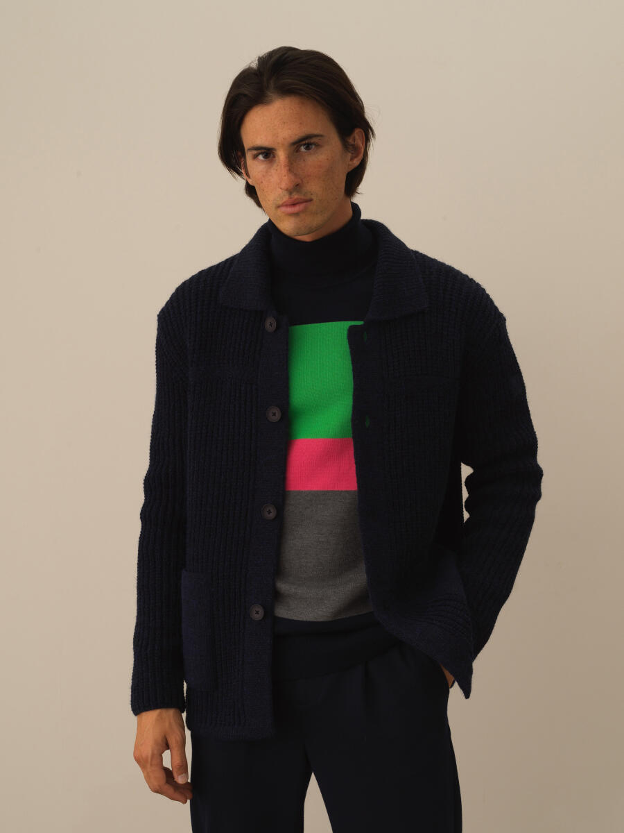 Oversized Knit Wool Jacket