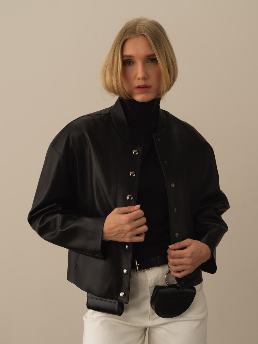Oversized Leather-Look Jacket