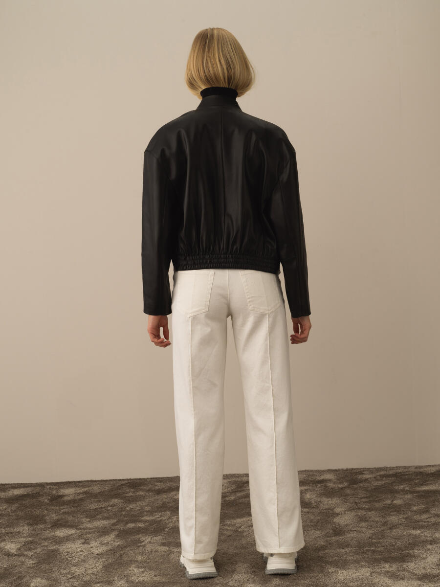 Oversized Leather-Look Jacket - 4