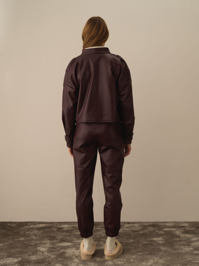 Oversized Leather-Look Jacket - Xint