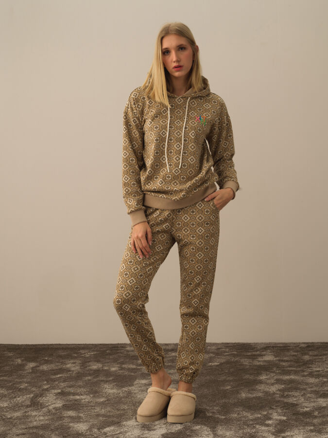 Oversized Patterned Modal Sweat Pants - Xint