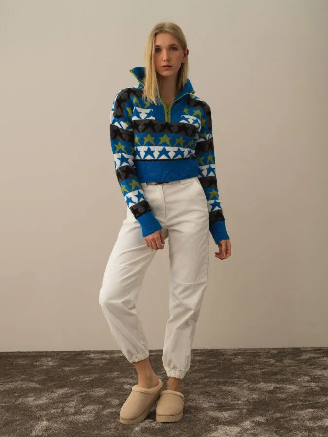 Oversized Patterned Sweater - Xint