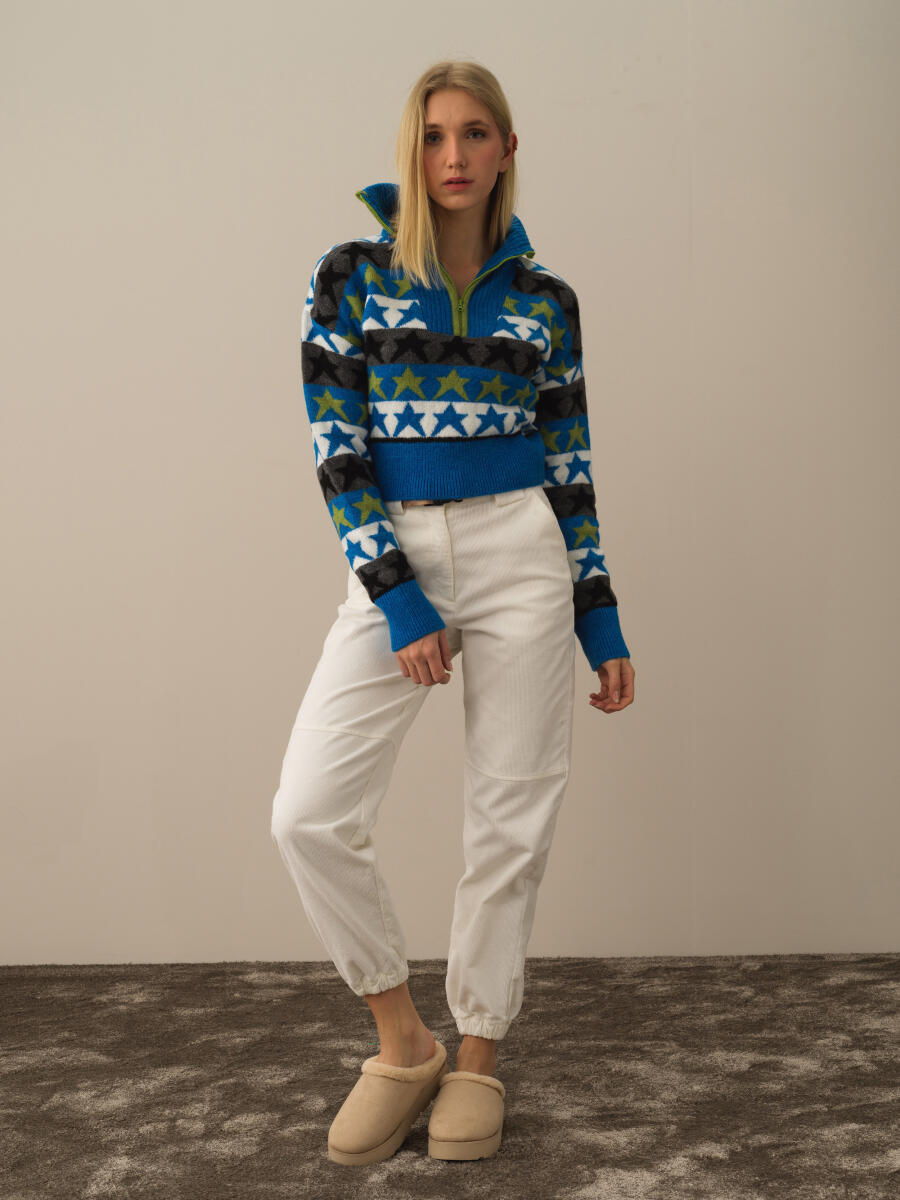 Oversized Patterned Sweater - 2