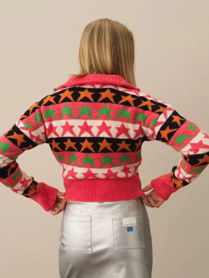 Oversized Patterned Sweater - Xint