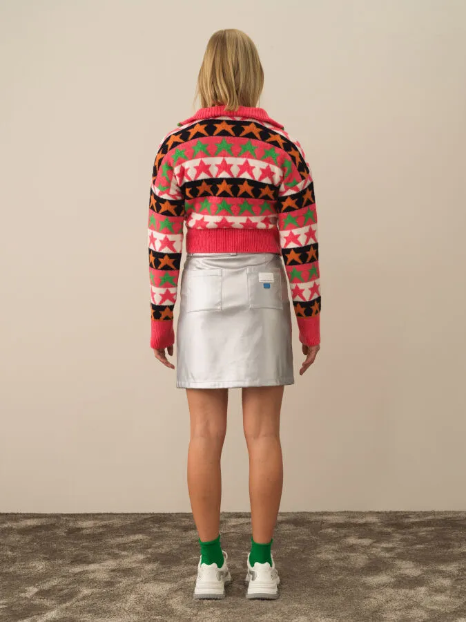 Oversized Patterned Sweater - Xint