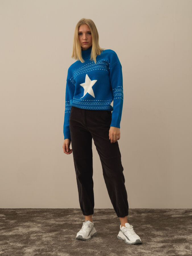 Oversized Patterned Wool Sweater - Xint