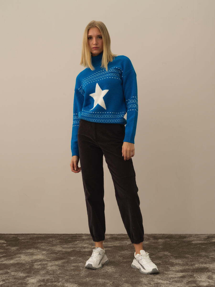 Oversized Patterned Wool Sweater - 2