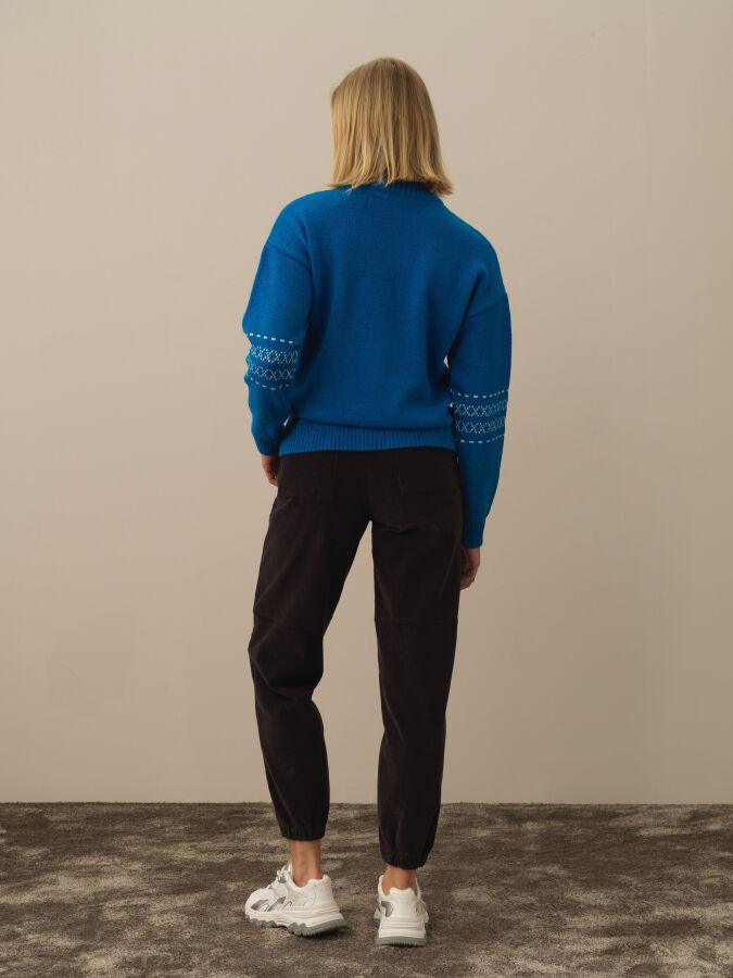 Oversized Patterned Wool Sweater - Xint