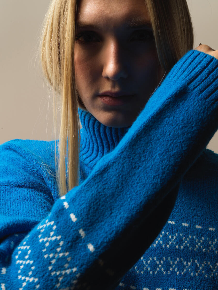 Oversized Patterned Wool Sweater - 3