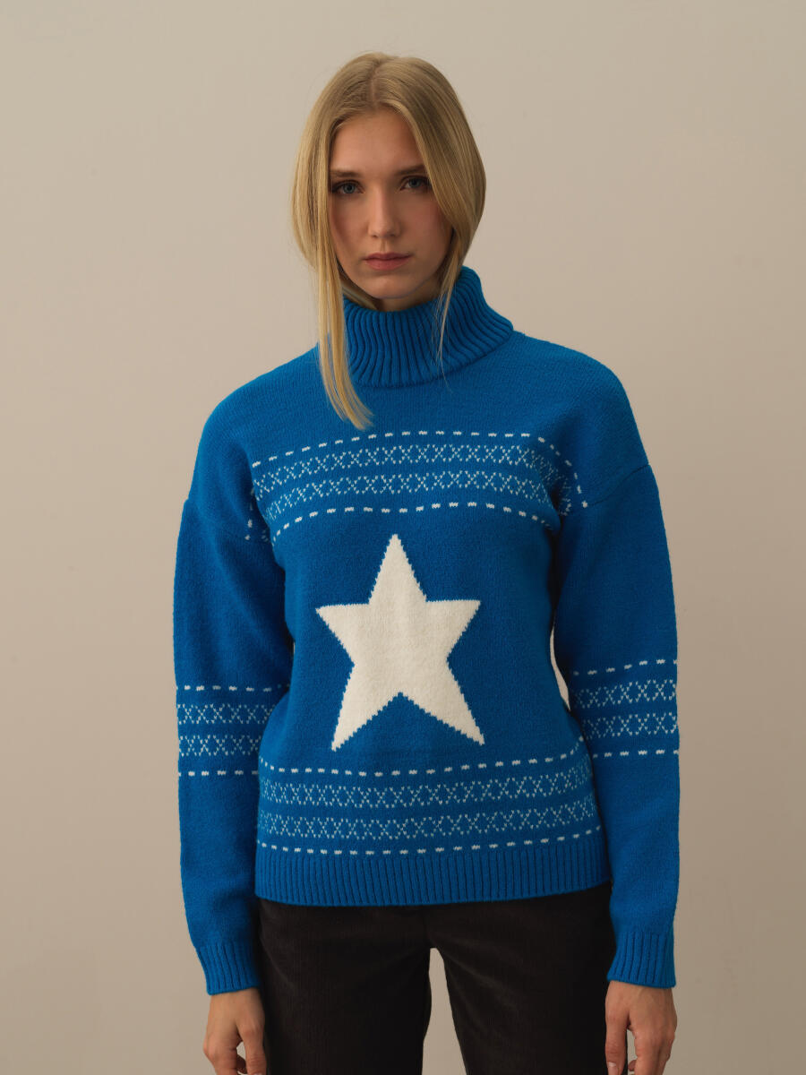 Oversized Patterned Wool Sweater