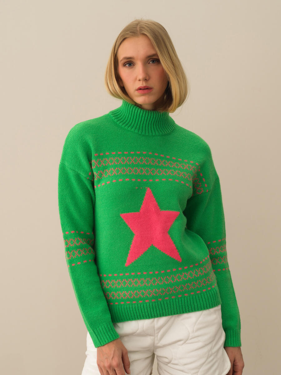 Oversized Patterned Wool Sweater