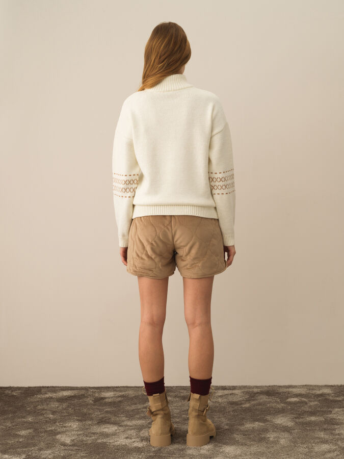 Oversized Patterned Wool Sweater - Xint