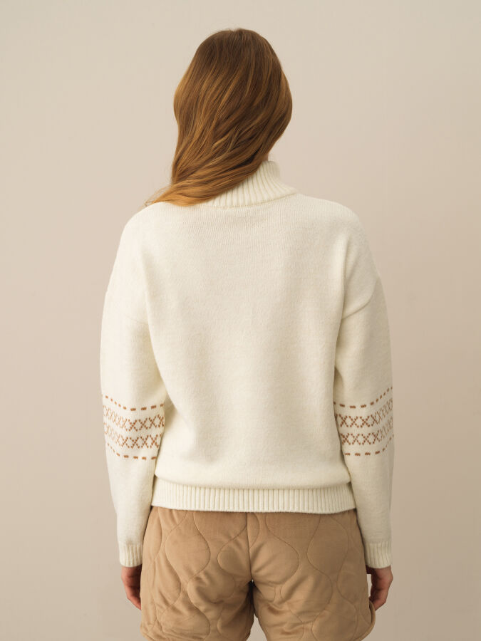 Oversized Patterned Wool Sweater - Xint