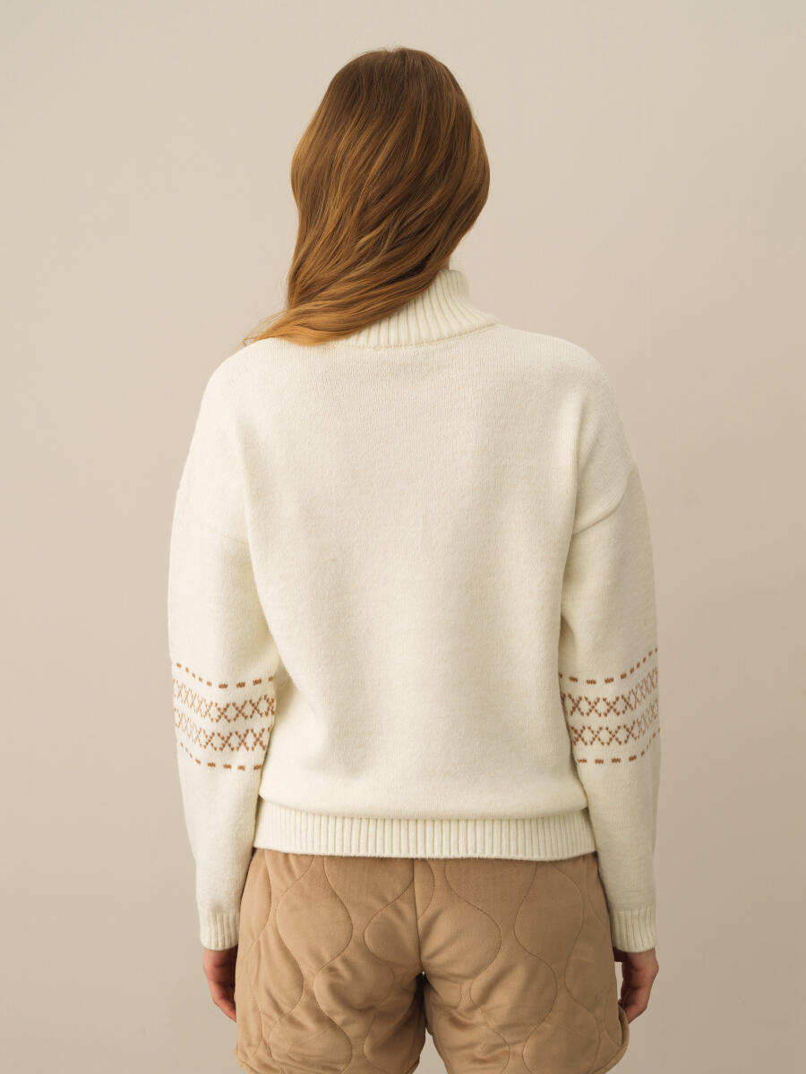 Oversized Patterned Wool Sweater - 3