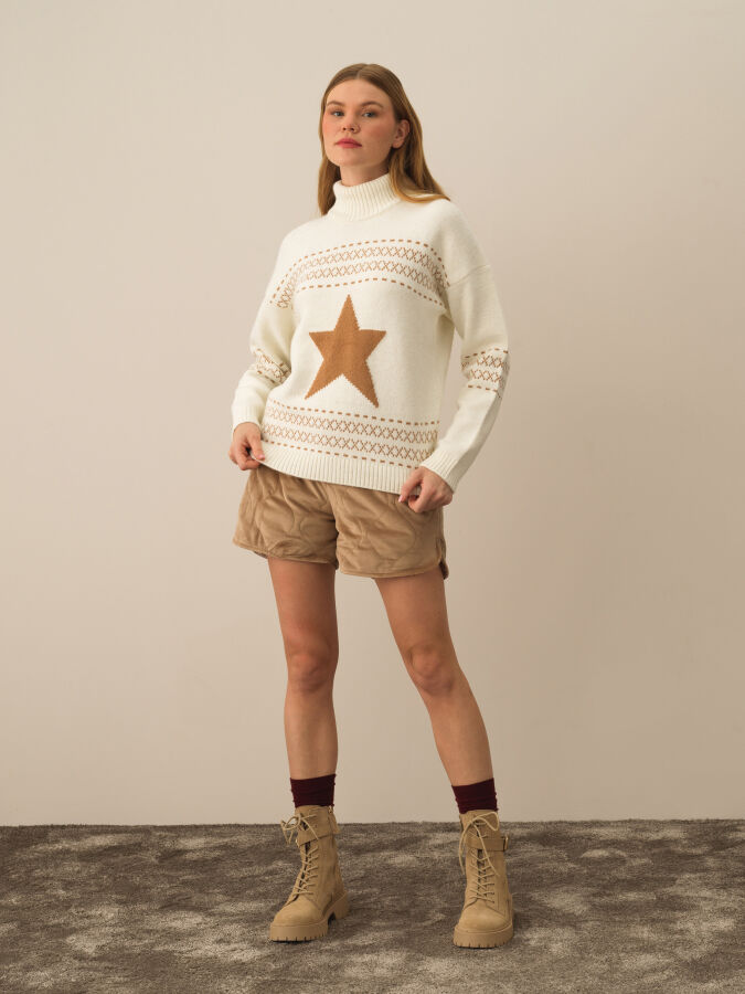 Oversized Patterned Wool Sweater - Xint