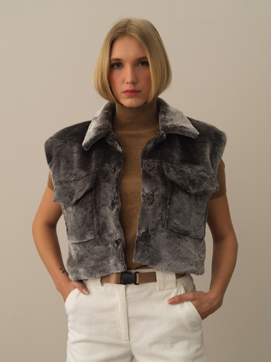 Oversized Plush Vest - 3