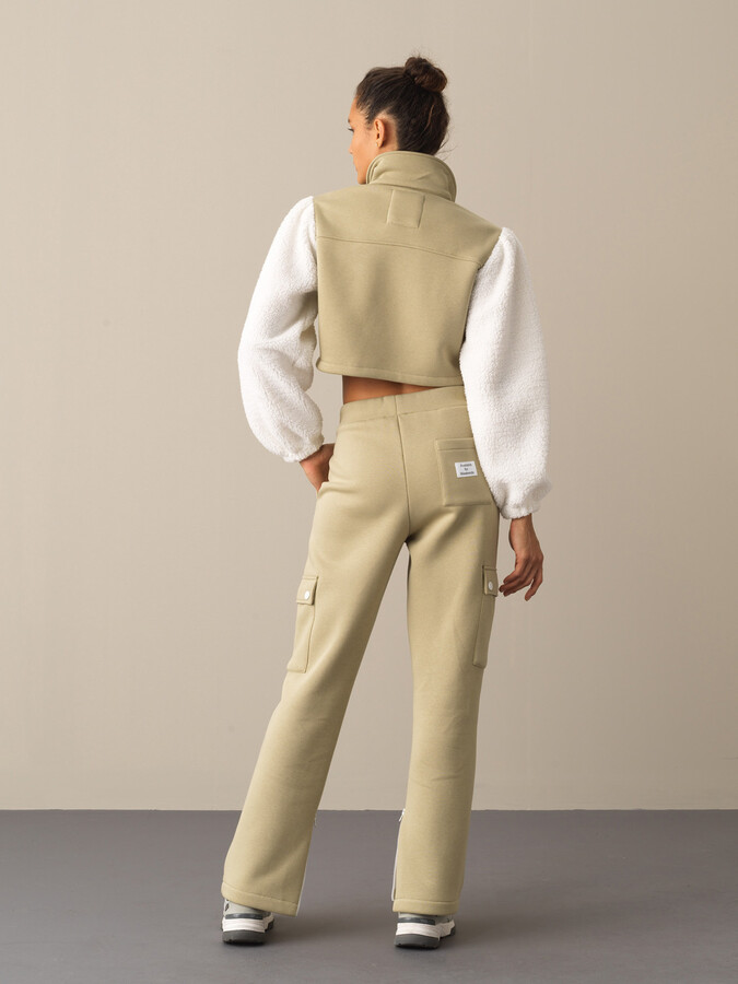 Yeşil Oversize Pamuklu Kuzu Ceket - 4