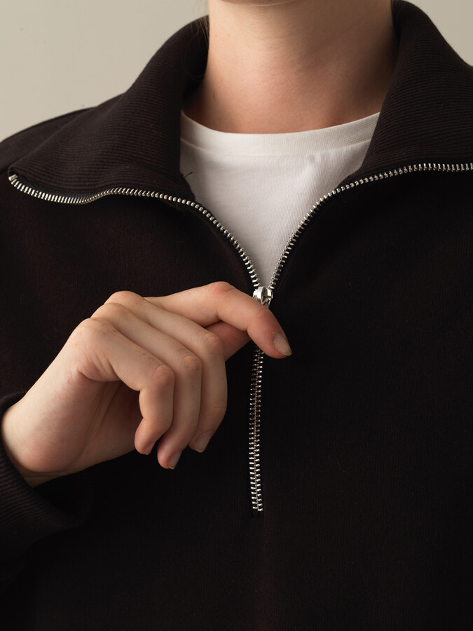 Siyah Pamuk Dokulu Pamuklu Oversize Sweatshirt - Xint