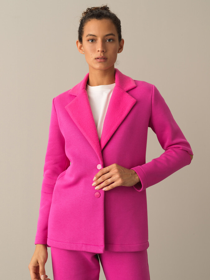 Fuşya Pamuk Dokulu Pamuklu Regular Fit Ceket - Xint