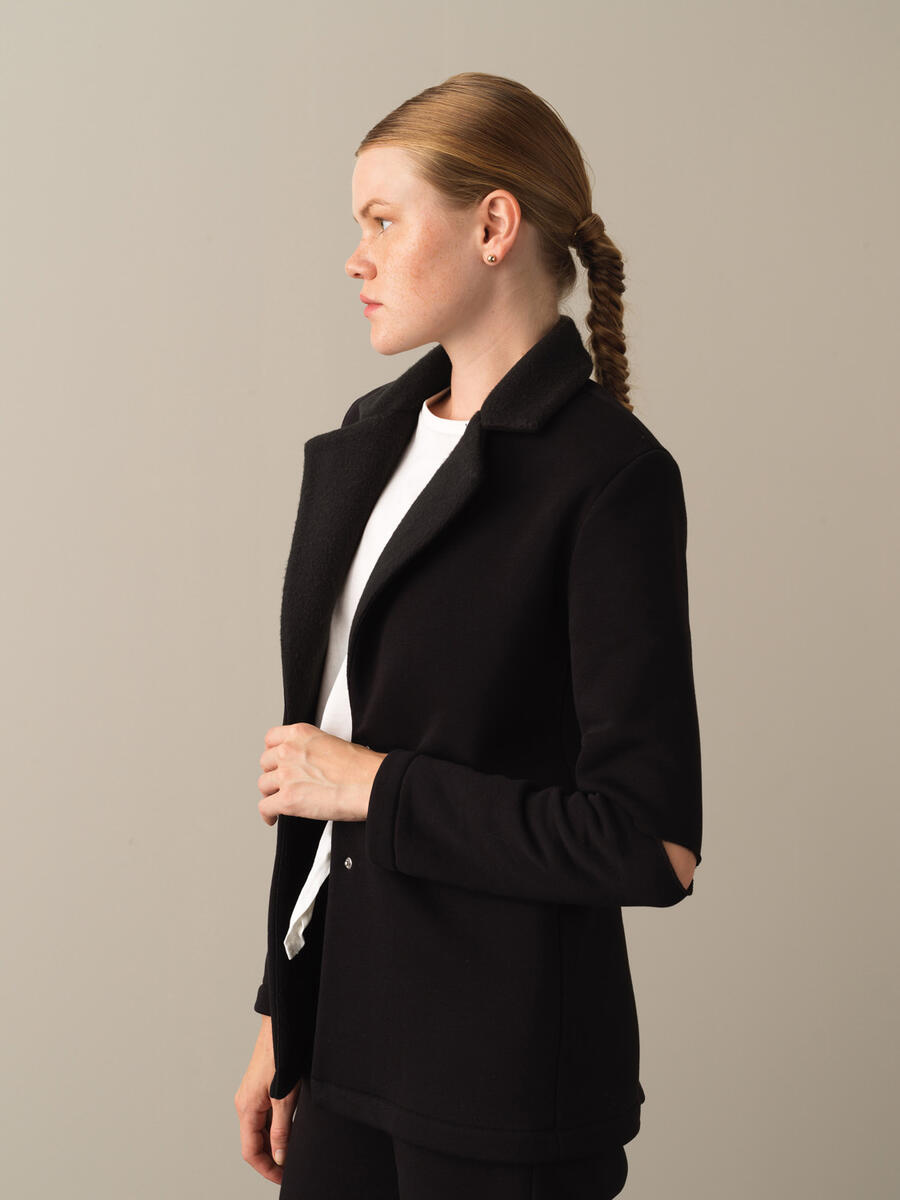 Siyah Pamuk Dokulu Pamuklu Regular Fit Ceket - 3